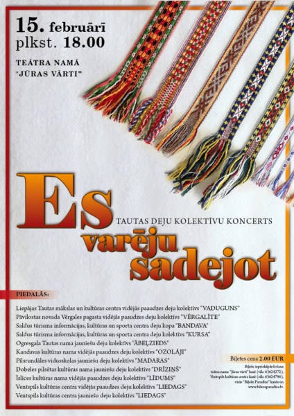 Tautas deju kolektīvu koncerta Es varēju sadejot afiša