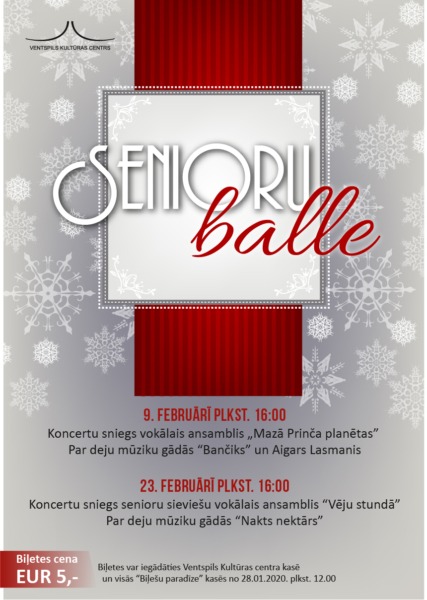 Ventspils februāra Senioru balles afiša