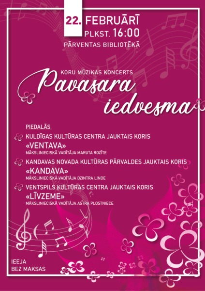 Koru koncerta Pavasara iedvesma afiša